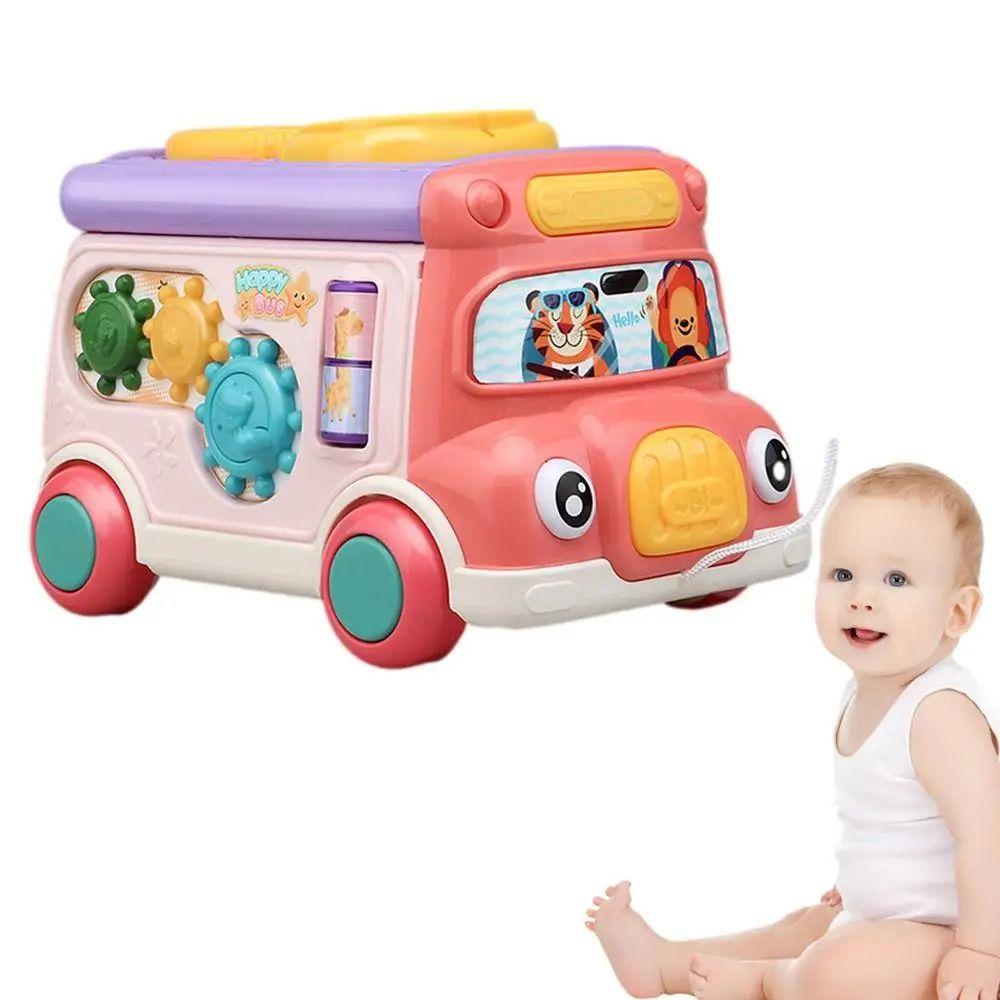 Plastic Music Activity Bus Baby Toy Montessori Whack-a-Mole Toys  Desktop Decor