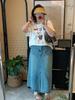 Shuangtian 2026 Spring Plus Size Women's Cartoon Round Neck Short Sleeve Top
