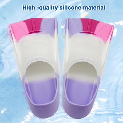 Swimming Fins with Storage Bag Super Soft Flexible Highly Elastic Silicone Swim Flippers Training Tool for Children
