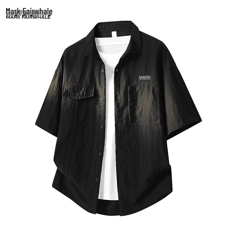 Mark Fairwhale Men's Ice Silk Short Sleeve Casual Shirt