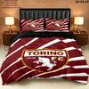 Torino Football Club Pattern Bedding uilt Set uilt Cover Pillowcase Home Decoration Birthday Gift (1 * duvet cover + 2 * pillowcase without core)