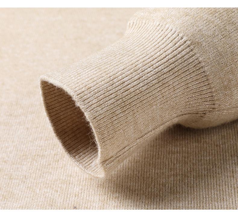 Men's Fleece-Lined Sweater with Half-High Neck, Soft & Close-Fitting, Thick Imitation Mink Knitwear for Middle-Aged & Young Men