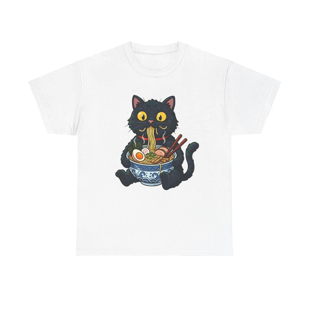 Black Cat Ramen T-Shirt | Anime Noodle Bowl Tee