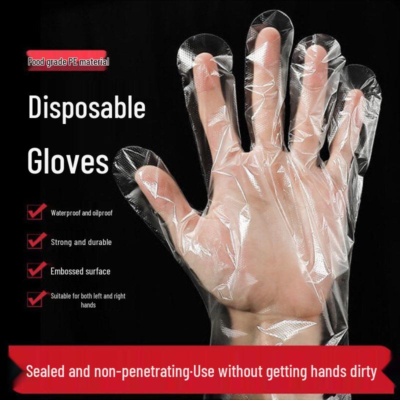 ZISIZ Heavy-Duty Transparent Disposable Paper Gloves