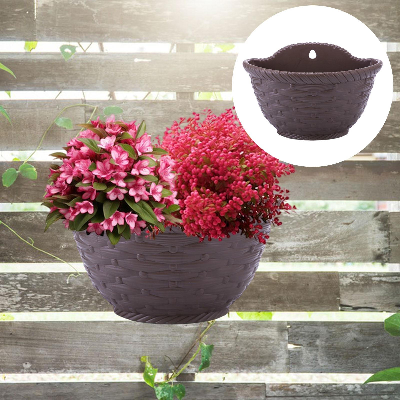 

Подвесной цветочный горшок, ведро-кашпо для балкона, цветочный горшок с дренажной подушкой и отверстием для двора, заднего двора Coffee