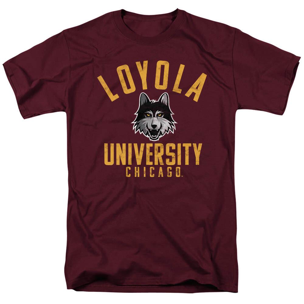 Loyola University Chicago Adult T-Shirt Ramblers Logo, Maroon, S-3XL S