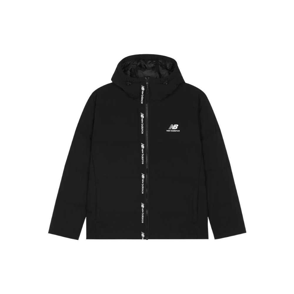 

Пуховик New Balance с логотипом на молнии и капюшоном, мужская верхняя одежда, черный AMJ23343-BK