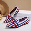 Fashion Women's Flat Shoes Autumn New Pointed Head Shallow Mouth Patched-color Cloth Surface Butterfly Knot Soft Sole Single Shoes