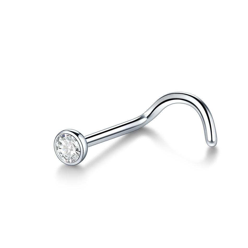 

1PC G23 Titanium Nose Ring Stud Piercing Nariz 18G 20G Crystal Nostril Pirsing Earring Cartilage Piercings Jewelry for Women 18G 1.0x6x3mm