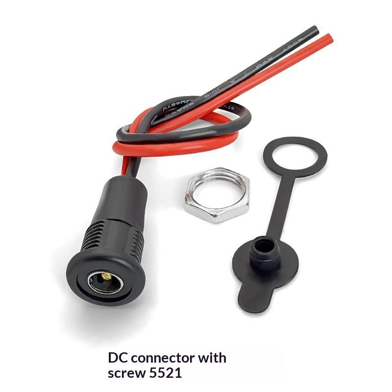 DC 5521/5525 Connector with Integrated Cable for Streamlined Charging Experience