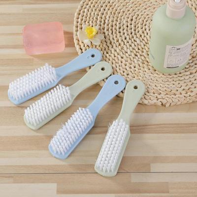 Plastic Small Shoe Cleaning Brush with Soft Bristles, Long Handle, and Hanging Design