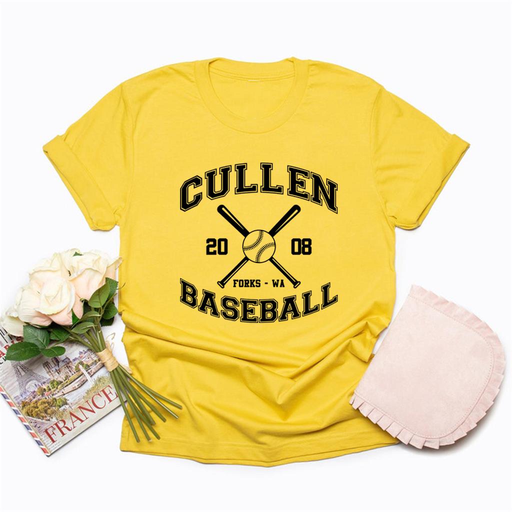 Cullen Baseball Unisex T-shirt Twilight Shirt Short Sleeve T-Shirts Edward Cullen Tshirt Casual Tops Women Clothing