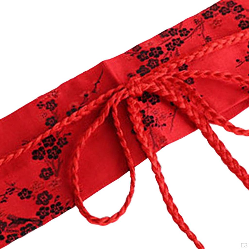 Chinesischer Damen-Satin-Taillengürtel Kimono-Gürtel Stickerei Breiter Blumenmuster-Taillenband für Damen