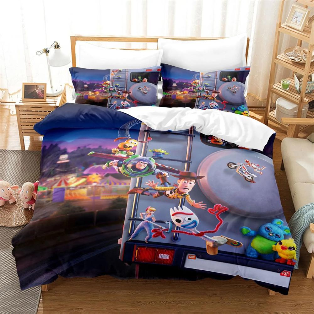 Cartoon Toy Story Duvet Cover Pillowcase Bedding Set Adult Boy Girl Bedroom Decoration Children Gift Single Double Large Size