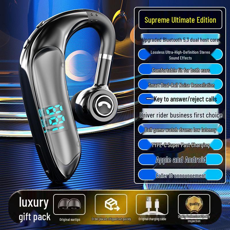 2025 Wireless Bluetooth Ear-Hook Noise-Cancelling Earphones for Business & Sport