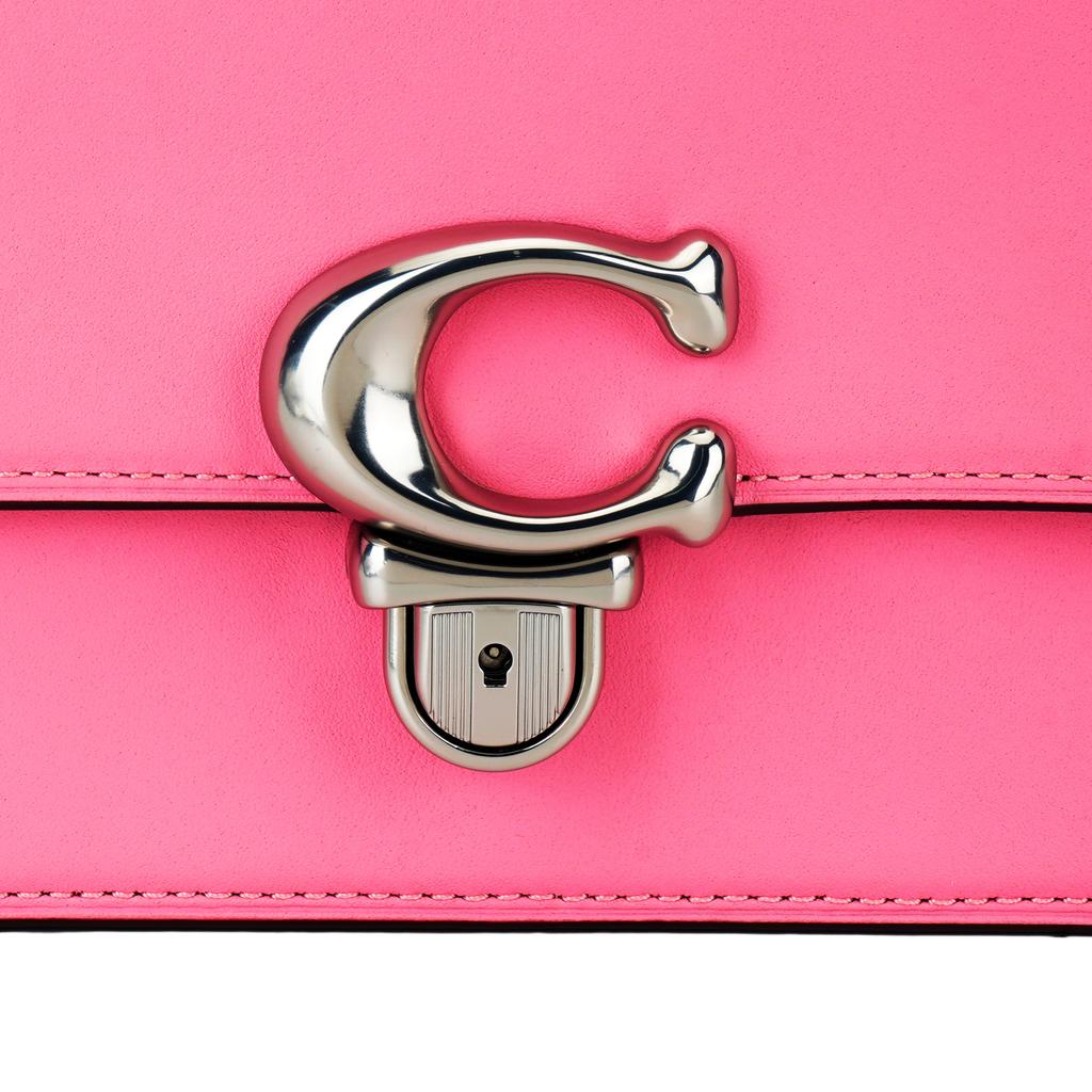 Coach Studio 19 Push Button Closure Leather Tote Shoulder Bag Women Bags Pink CJ250-LHVDT
