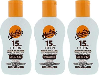 Malibu Protective Lotion SPF15 Waterproof Balm 100ml X3pcs