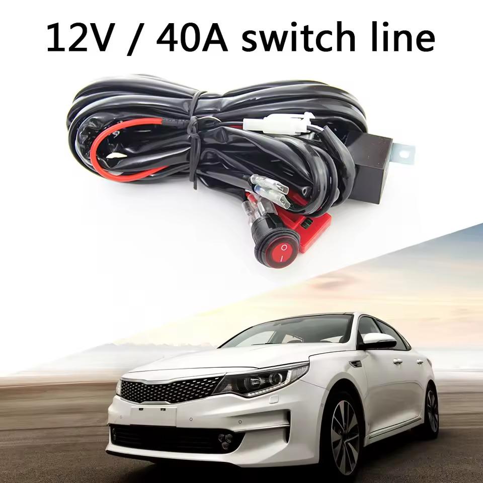 12V 40A Power Relay Blade Fuse Waterproof On/Off Switch Light Bar Wiring Harness Wiring Harness Kit Loom for Motorcycle Vehicles