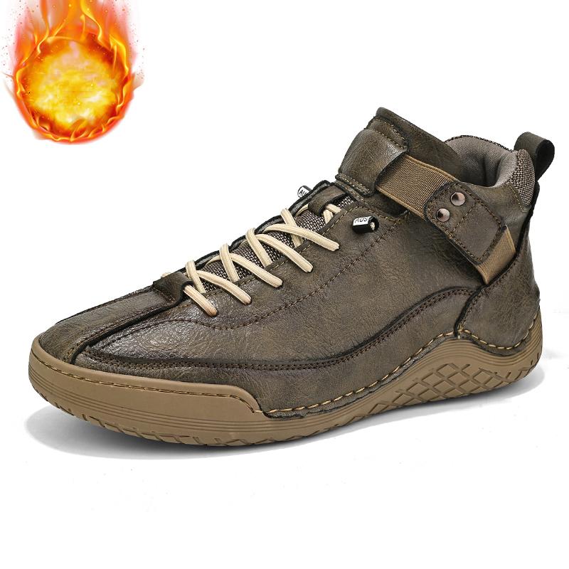 

Мужские кожаные удобные мягкие носки с рисунком ручной работы, осенние зимние мужские ботинки 46