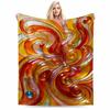 Abstract Swirl Pattern Blanket In Vibrant Red and Yellow Colors Blanket, Suitable for Use In the Bedroom, Living Room, On the Sofa