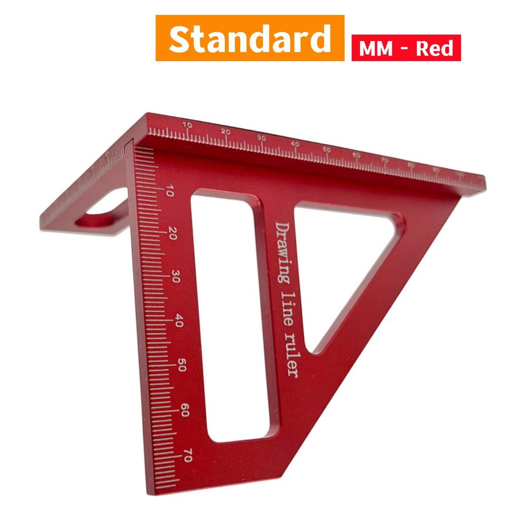 Upgraded Carpenter Square Aluminum Miter Triangle Ruler Precision Hole Scriber Woodworking Square Protractor 45/90 Degree Layout