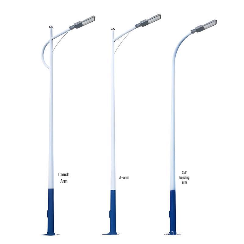 220V LED Streetlight Pole with Single/Double Arm, 6-12 Meters for Outdoor and Rural Areas