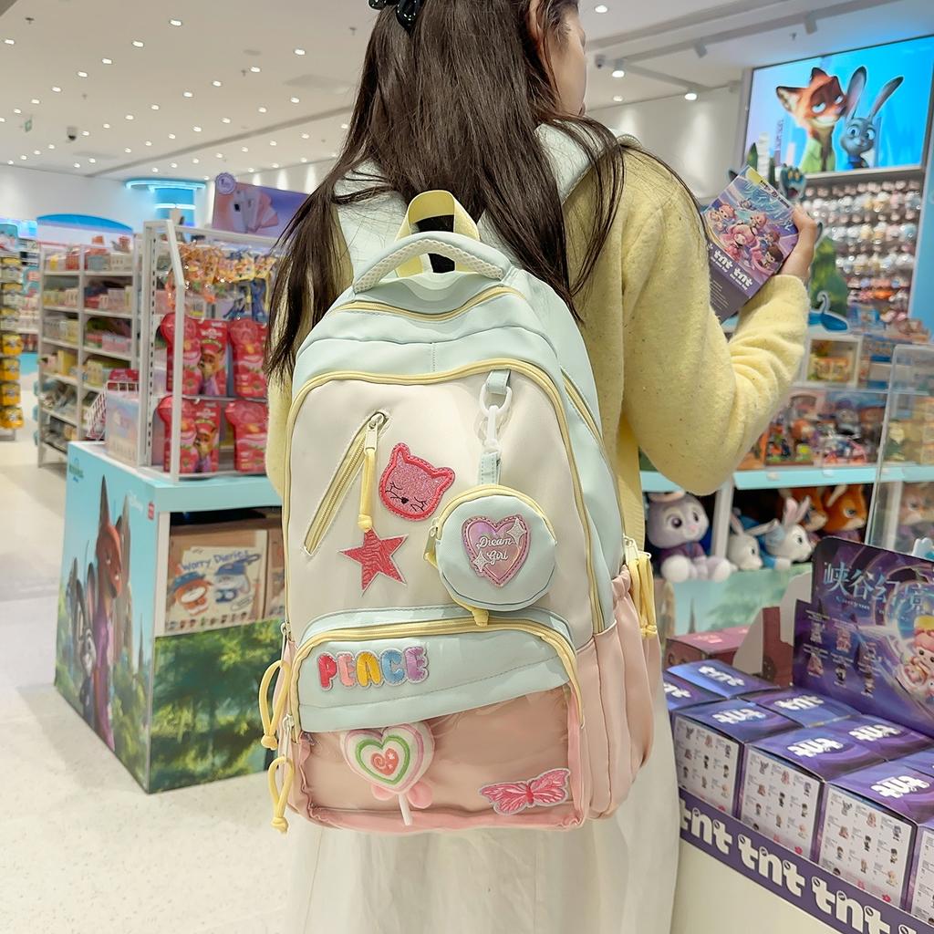 Schoolbag high value dopamine versatile schoolbag commuter backpack new backpack student party leisure trend travel schoolbag