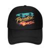 Retro Coastal Paradise Sunset Script Mesh Baseball Cap Hip Hop