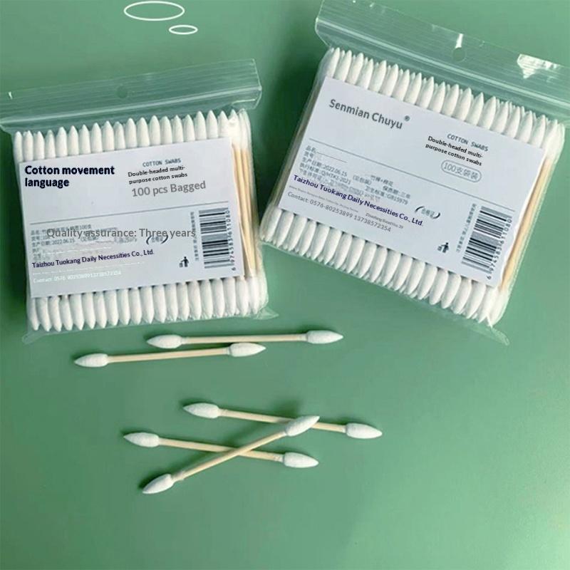Double Pointed Cotton Swabs 100/300/500Pcs Precision Tip for Pet Ear Eye Cleaning Dual Ended Gentle Care