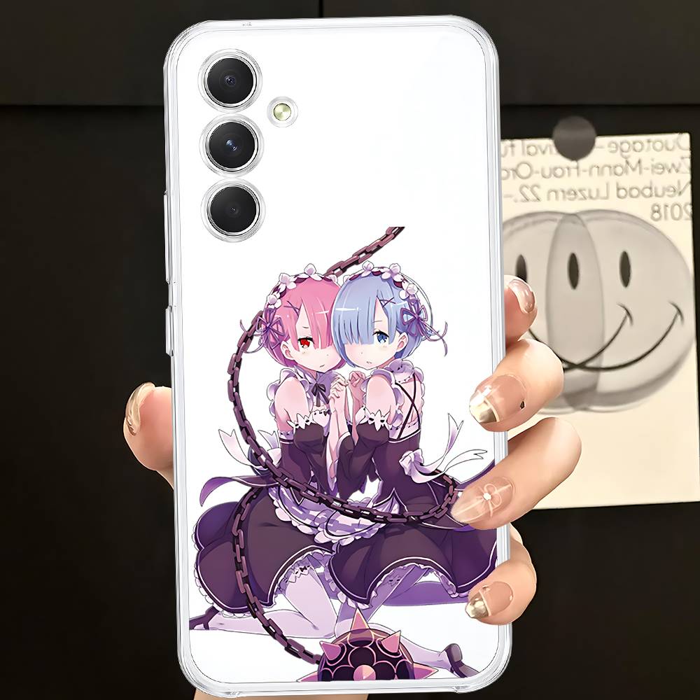 Anime RE ZERO Ram Rem Phone Case For Samsung Galaxy S21 S22 S23 S24 S25ULTRA FE Ultra Plus5G A52S Transparent Cover