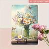 Metal Wall Art Farmhouse Style Wild Flowers Poster for Kitchen