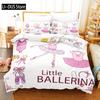 Conjunto de Cama Rosa Menina de Ballet Desenho Animado Menina Dançarina Capa de Edredom Princesa Tamanho Twin Para Crianças Meninas Presentes de Aniversário Decoração de Quarto