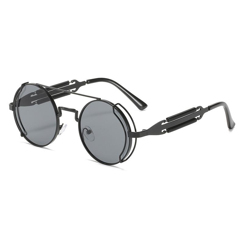 

Old Metal Steampunk Flip Sunglasses Flip Men And Women Fashion Round Frames