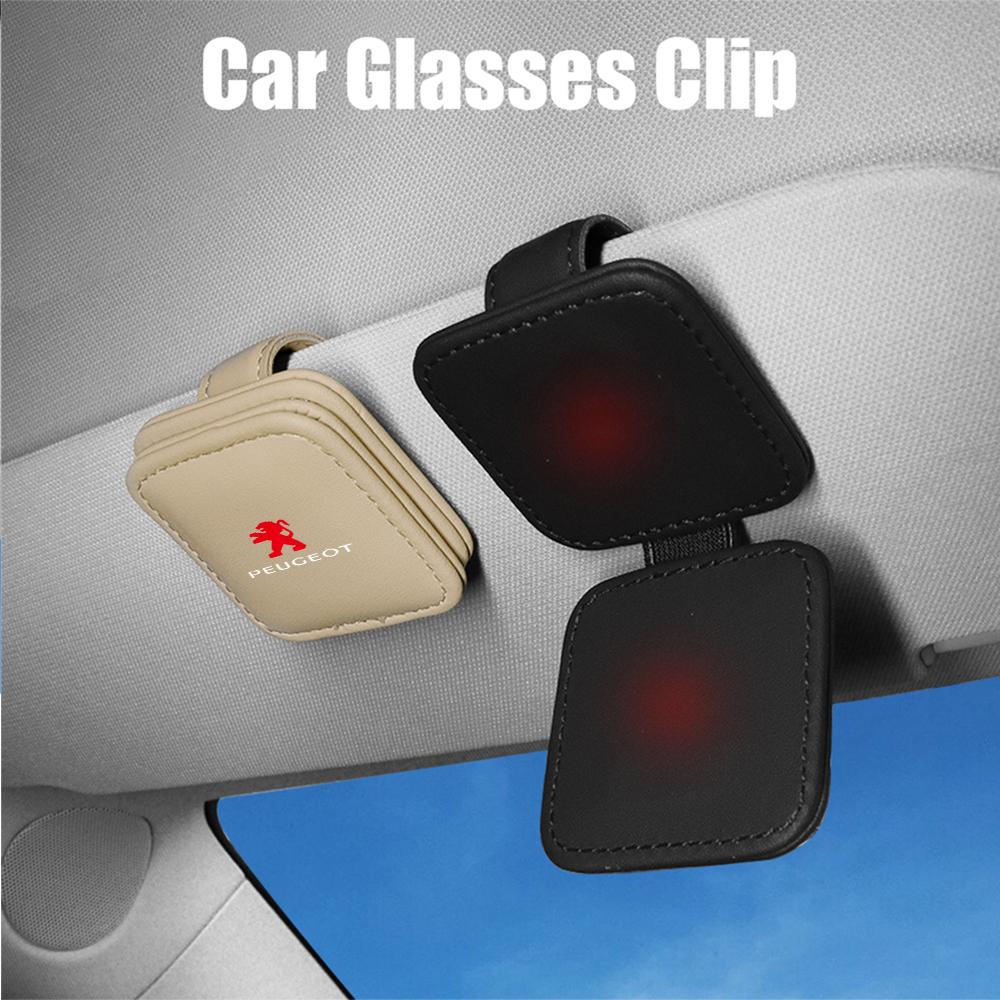 Car Sun Visor Glasses Clip Magnetic Sunglasses Organizer Box Card Holder For Peugeot 307 308 206 207 208 408 107 2008 3008 valve