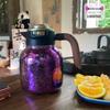 Pure Titanium Insulated Stewing Pot with Handle and Smart Temperature Display for Tea, Coffee, and Water Separation, Large Capacity.