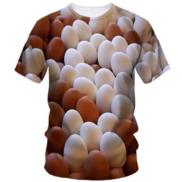 Hip Hop Fun Egg 3d Printed Summer Men's Short Sleeve Creative Harajuku Casual Loose T-Shirt Fashion Street Comfort Clothing
