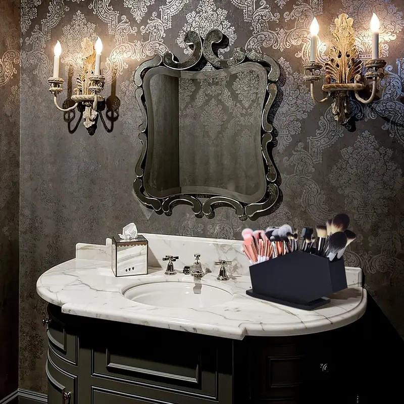 Day Of Night Coffin Shaped Makeup Brush Holder, Gothic Style Bedroom And Bathroom Decoration, Gothic Kitchen Accessories Stand