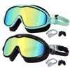 Children's Large Frame Swim Goggles with Nose Cover, Waterproof Anti-Fog, for Boys and Girls