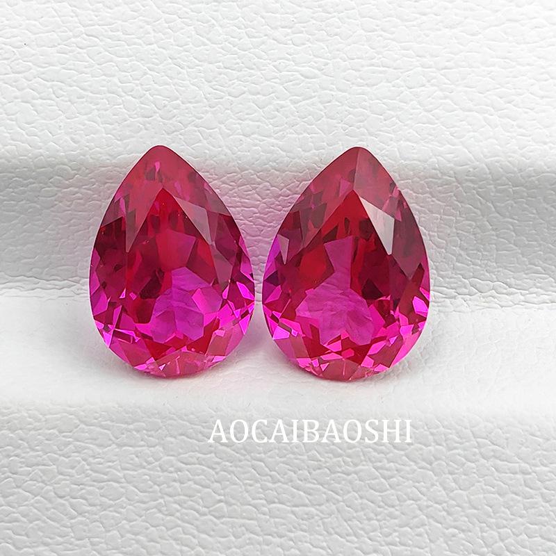 Aocai Bao Shi Lab-Grown Ruby Precision-Cut Loose Stone, AGL Certified Mainstone for Jewelry.