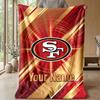 San Francisco 49ers Custom Flannel Throw Blanket Print Your Name Text Soft Warm Blanket Holiday Present