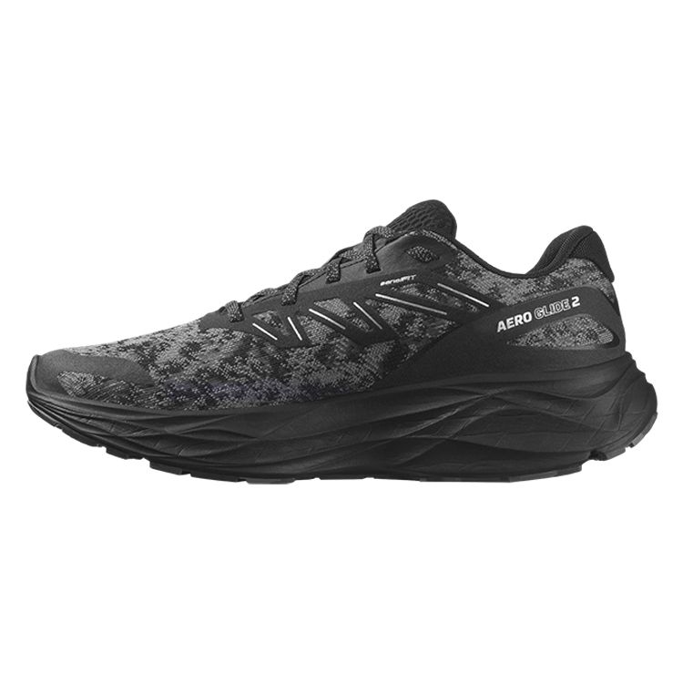 SALOMON Aero Glide Comfortable Shock Absorbing Durable Breathable Low Top Running Shoes Men Running Shoes Black Gray 474271