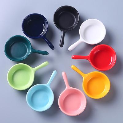 With Handle, Soy Sauce Creative Dish, Dipping Dish, Ceramic Vinegar Household Seasoning Dish, Snack Handle, Commercial Dish, Nordic Style