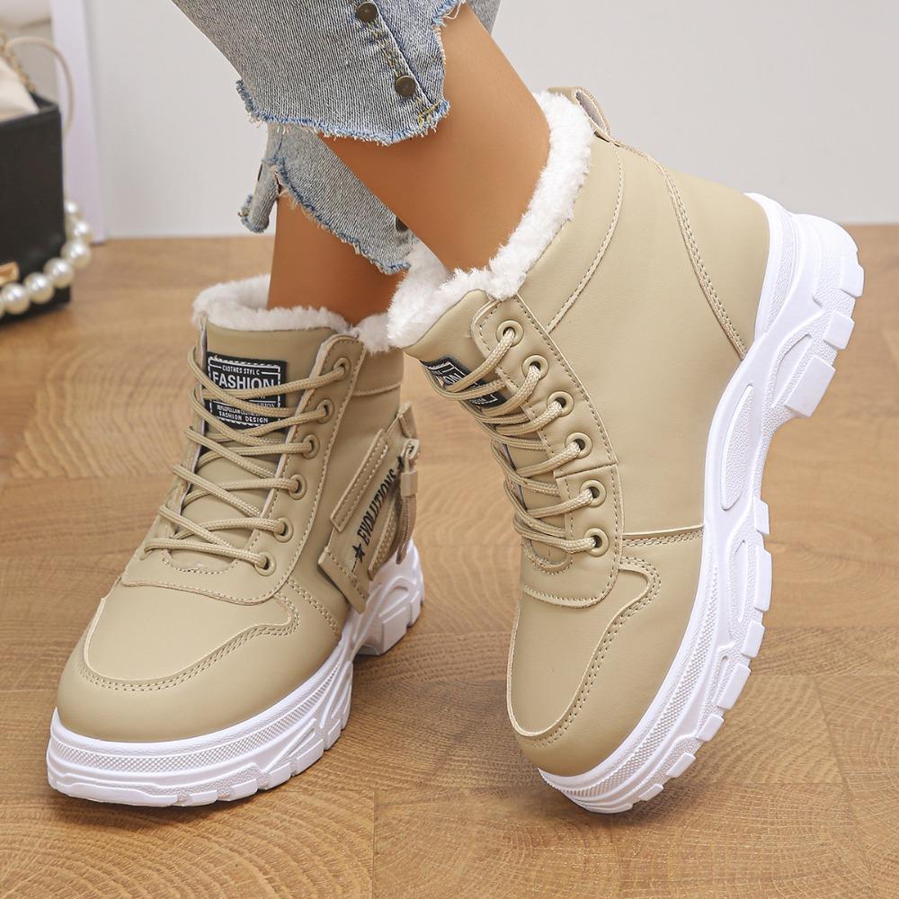 Stivali Donna Taglie Forti Autunno Inverno Scarpe in Cotone Stivaletti Sportivi Casual Scarpe Alte Foderate in Pile