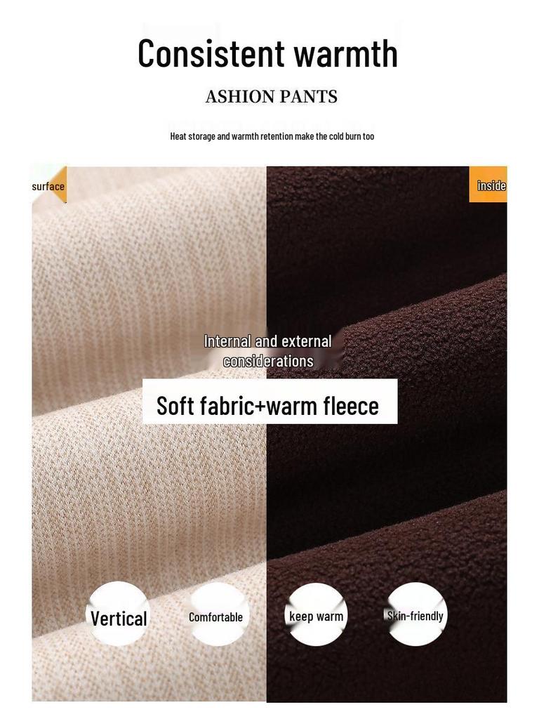 2025 New Woolen Wide-Leg Pants for Middle-Aged Women - Spring & Autumn Casual Fashion