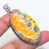 Pendentif Bijou en Argent Sterling 925 Pierre Précieuse Jaspe Jaune Naturel 2,40" AP-15944