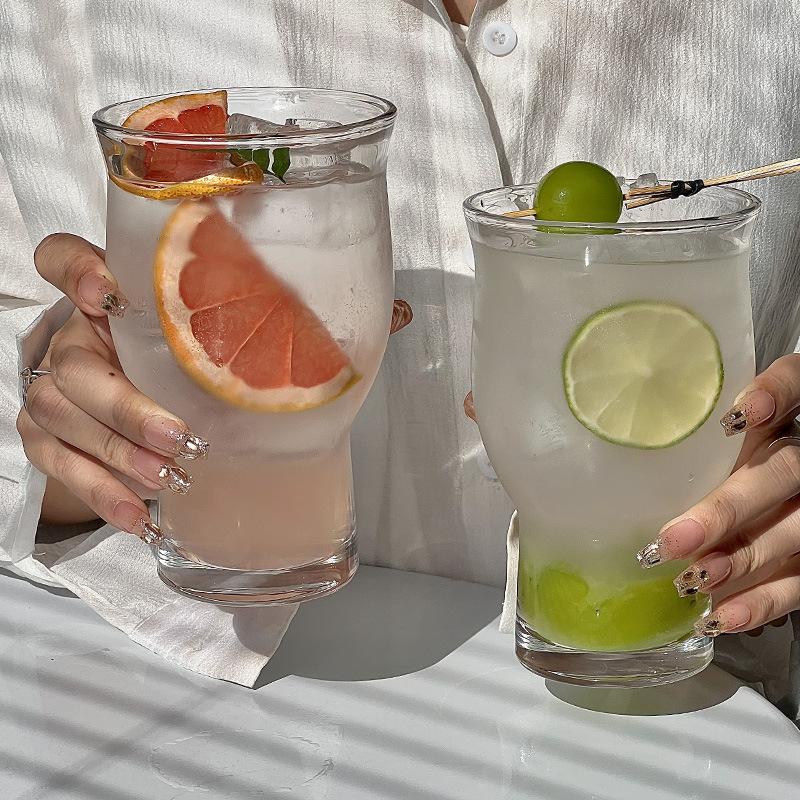 Hot Borosilicate Transparent High Temperature Resistant Torch Cup with Straw, Coffee Cup, Sparkling Water Cup, Cold Drink Cup