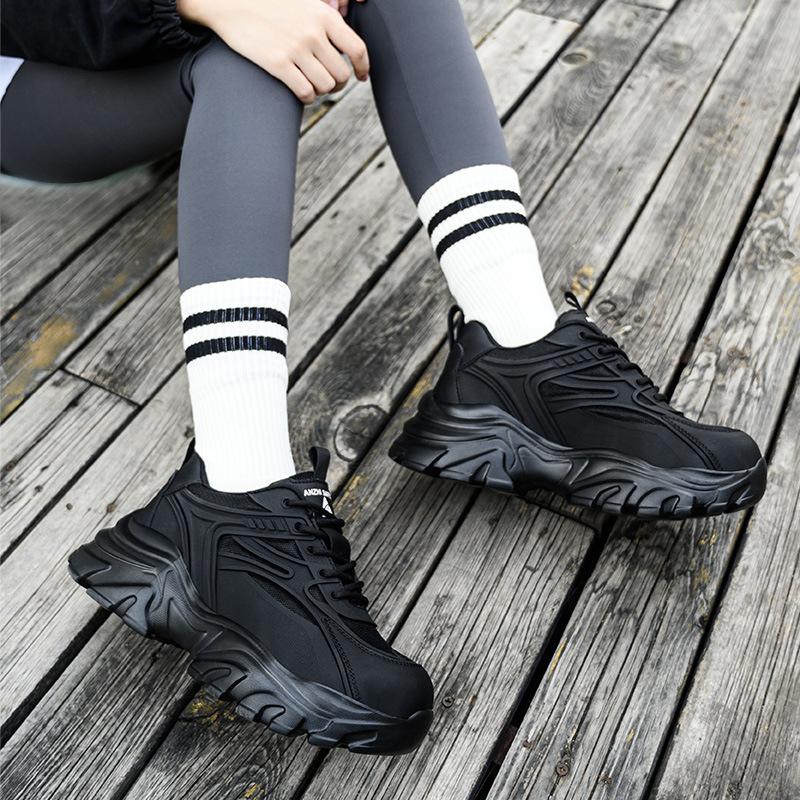 Dámská černá bezpečnostní obuv s ocelovou špičkou – Odolná proti nárazu, Odolná proti propíchnutí, Módní, Malé velikosti