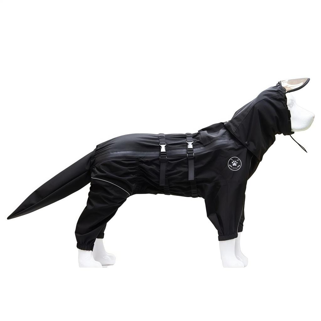 Adjustable Full Coverage Raincoat for Medium to Large Dogs: Golden Retriever, Labrador, German Shepherd - Sealed Seam, Four-Leg Design