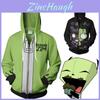 Felpa con cappuccio e zip da uomo stampata Invader Zim in comodo materiale morbido