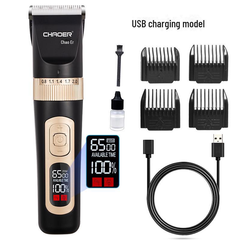 

Универсальная электрическая машинка для стрижки волос C95 с керамическим лезвием — подходит для взрослых, младенцев и детей USB чёрный